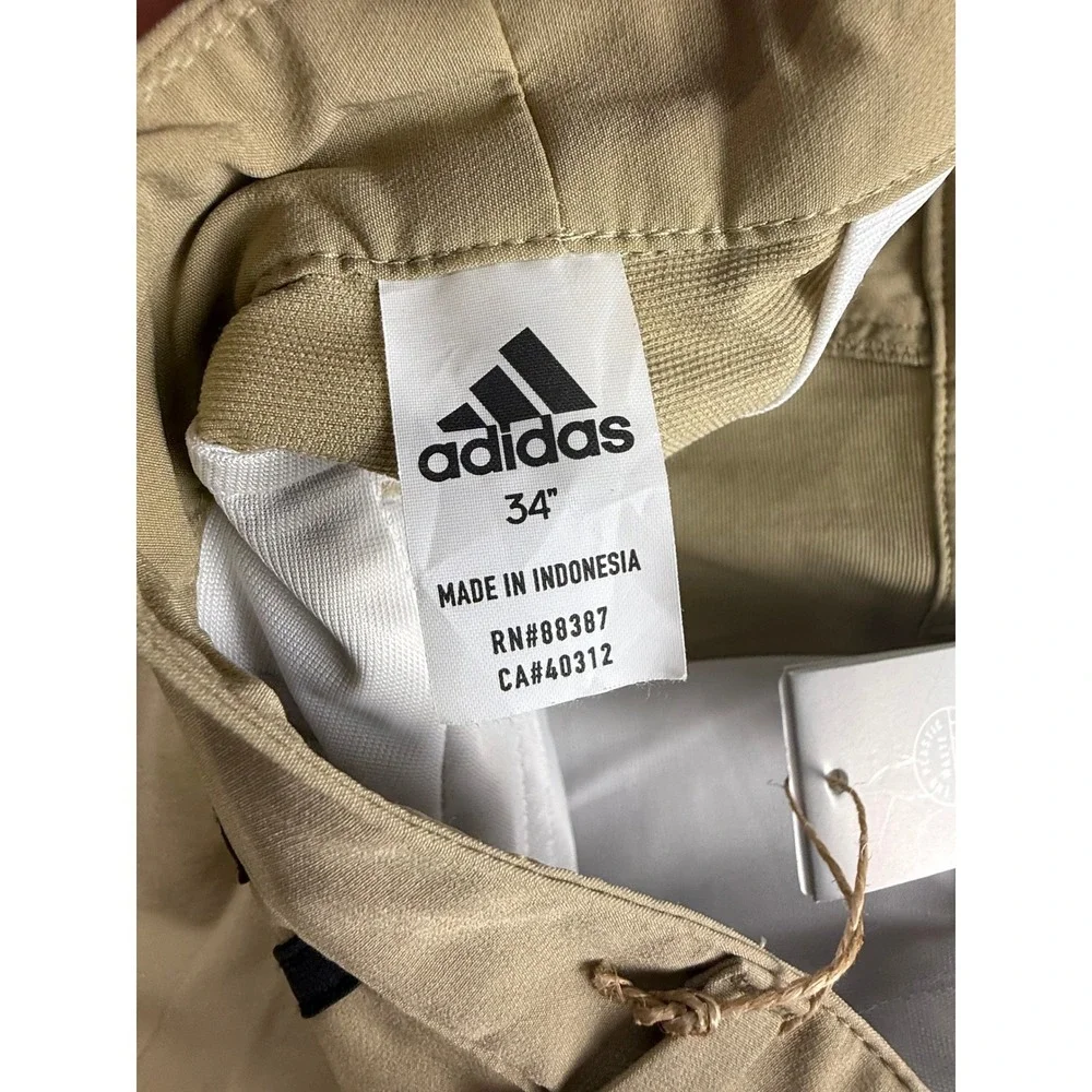 Adidas Adi Golf Shorts Mens 34" Hemp Beige Performance Khaki HG8844 NEW - Picture 7 of 11